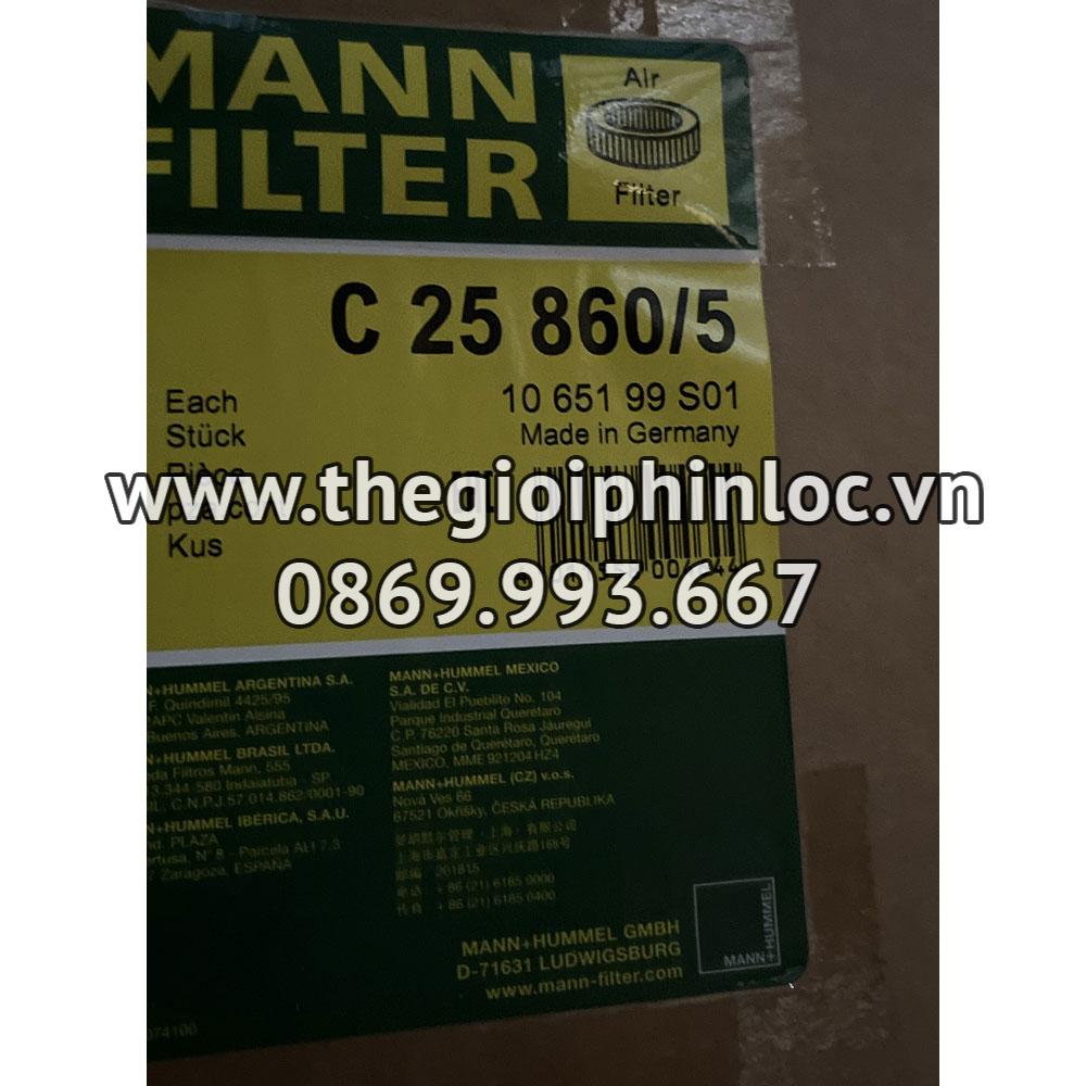 C25860/5 Mann Filter - Lọc gió thô động cơ HITACHI 59004040